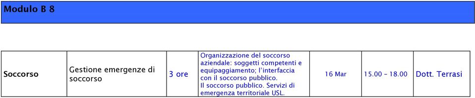 interfaccia con il soccorso pubblico. Il soccorso pubblico.