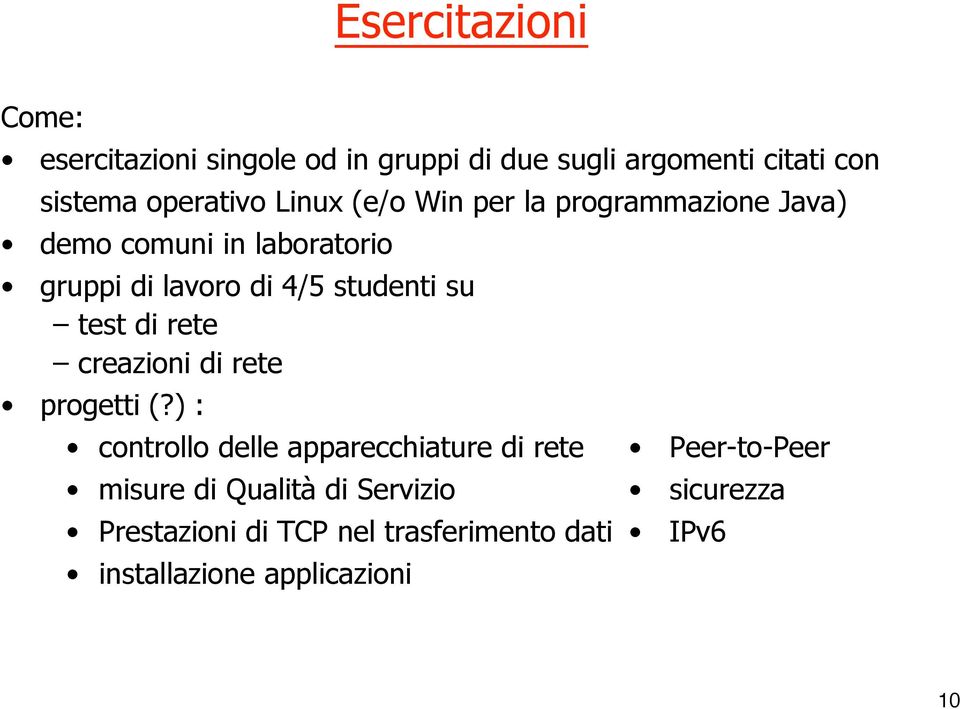 test di rete creazioni di rete progetti (?