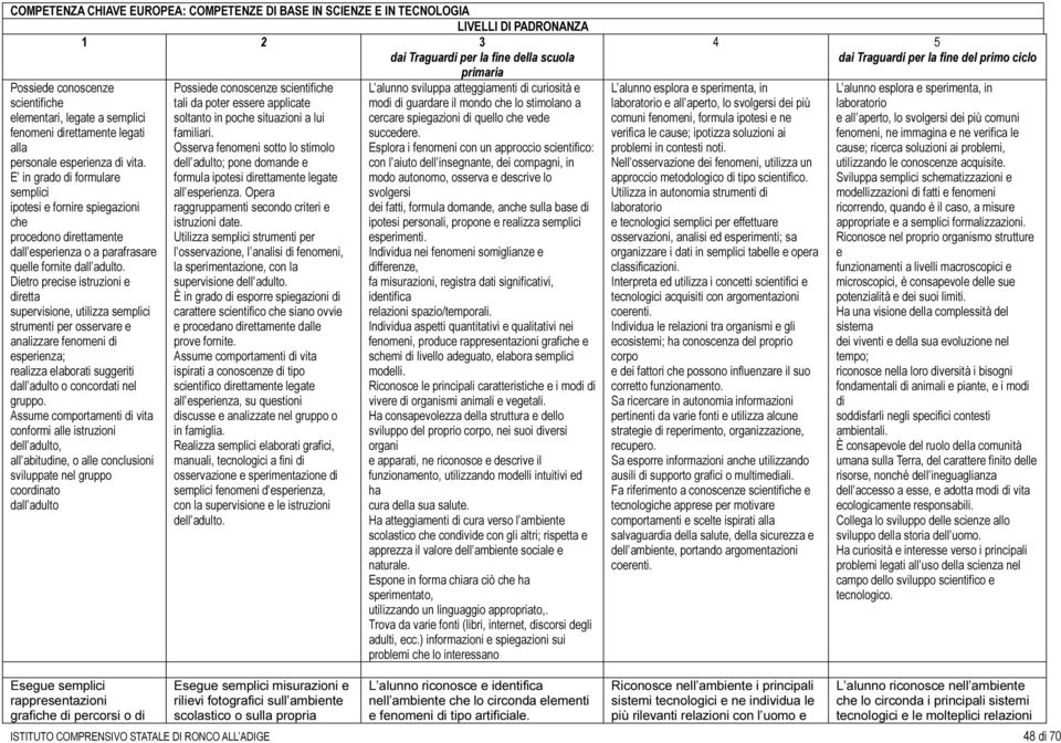 E in grado di formulare semplici ipotesi e fornire spiegazioni che procedono direttamente dall esperienza o a parafrasare quelle fornite dall adulto.