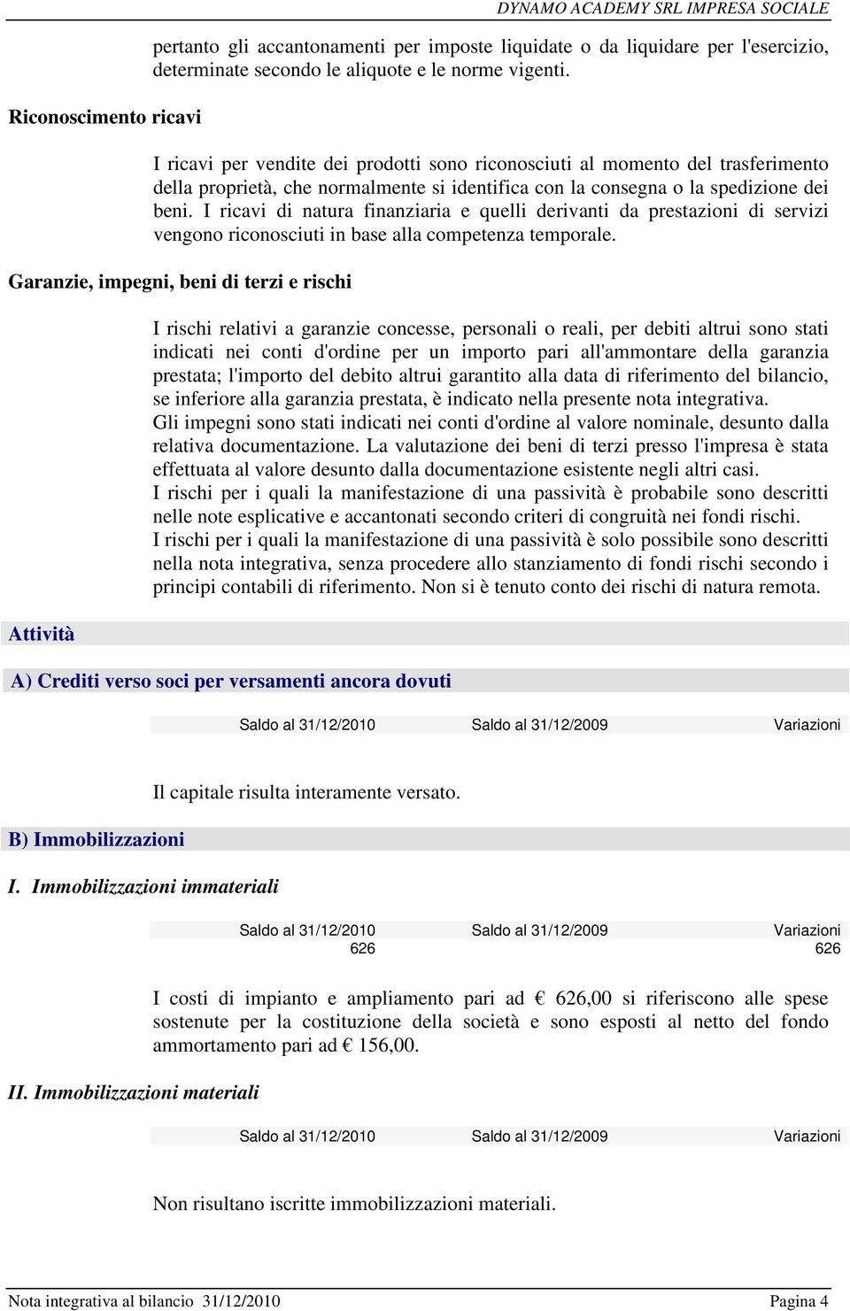 I ricavi di natura finanziaria e quelli derivanti da prestazioni di servizi vengono riconosciuti in base alla competenza temporale.