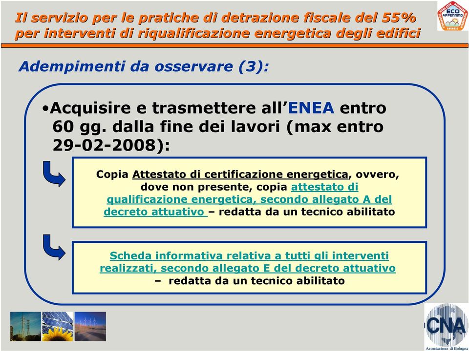 presente, copia attestato di qualificazione energetica, secondo allegato A del decreto attuativo redatta da un