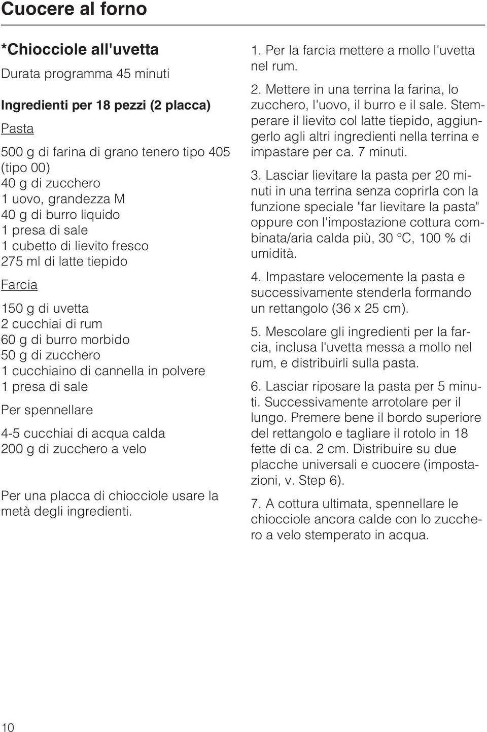 presa di Per spennellare 4-5 cucchiai di acqua calda 200 g di zucchero a velo Per una placca di chiocciole usare la metà degli ingredienti. 1. Per la farcia mettere a mollo l'uvetta nel rum. 2. Mettere in una terrina la farina, lo zucchero, l'uovo, il burro e il.