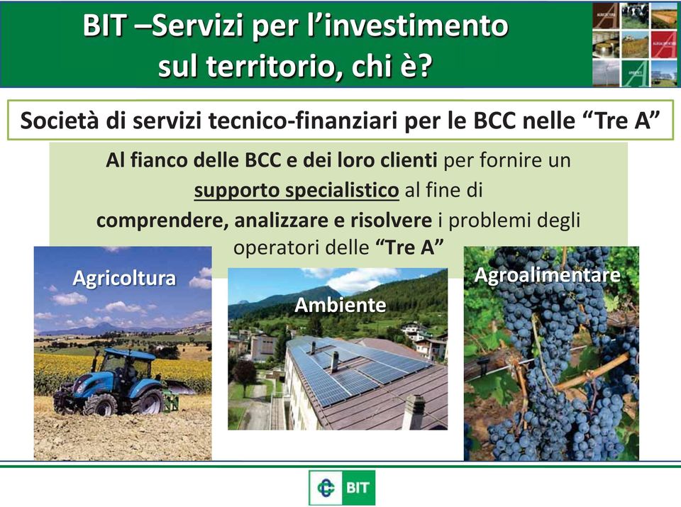 BCC e dei loro clienti per fornire un supporto specialistico al fine di