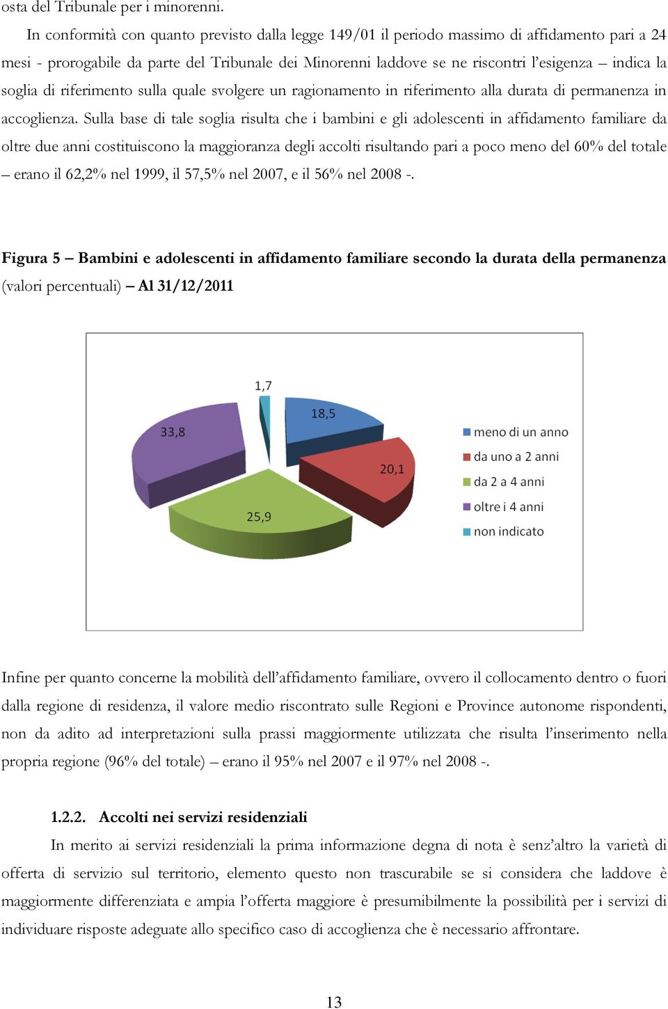 soglia di riferimento sulla quale svolgere un ragionamento in riferimento alla durata di permanenza in accoglienza.