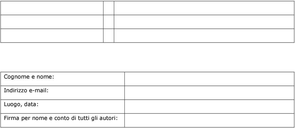 Luogo, data: Firma per