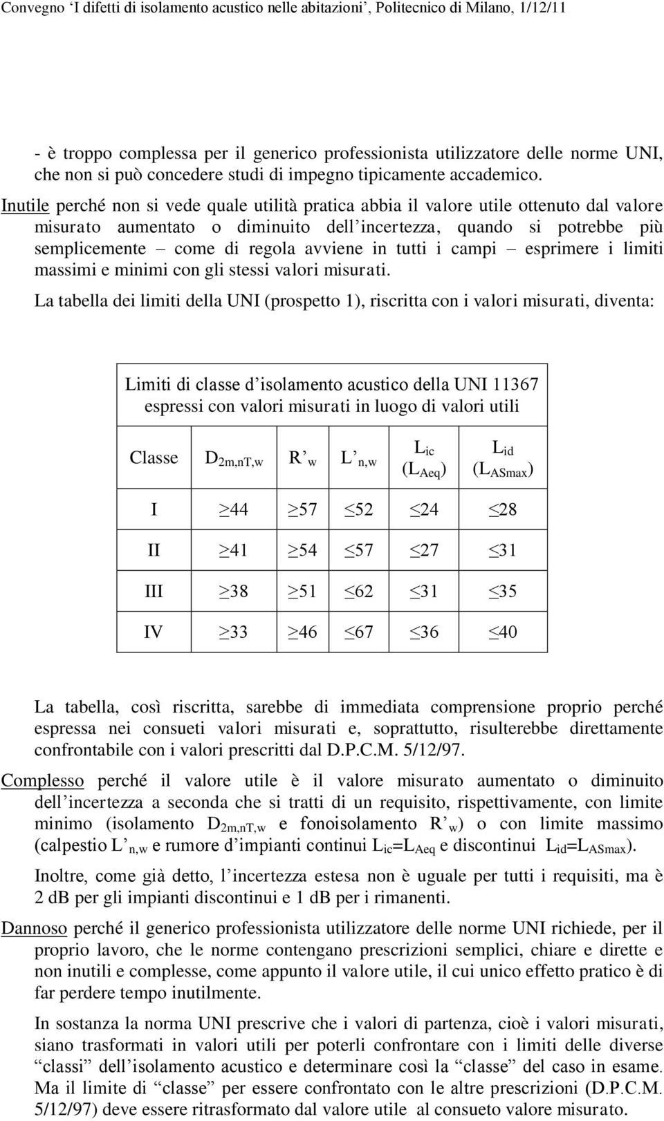 in tutti i campi esprimere i limiti massimi e minimi con gli stessi valori misurati.