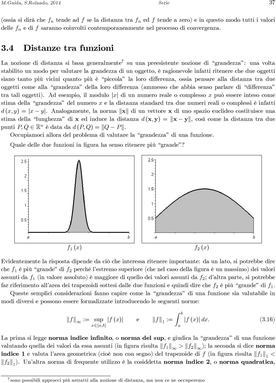 (ossi si dirà che f n tende d f se l distnz tr f n ed f tende zero) e in questo modo tutti i vlori delle f n edif srnno coinvolti contempornemente nel processo di convergenz. 3.