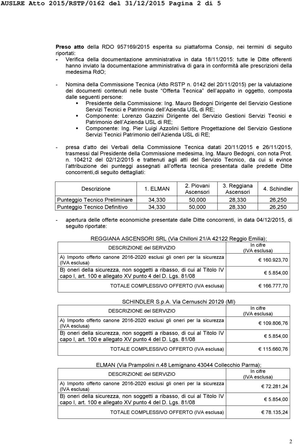 Tecnica (Atto RSTP n.