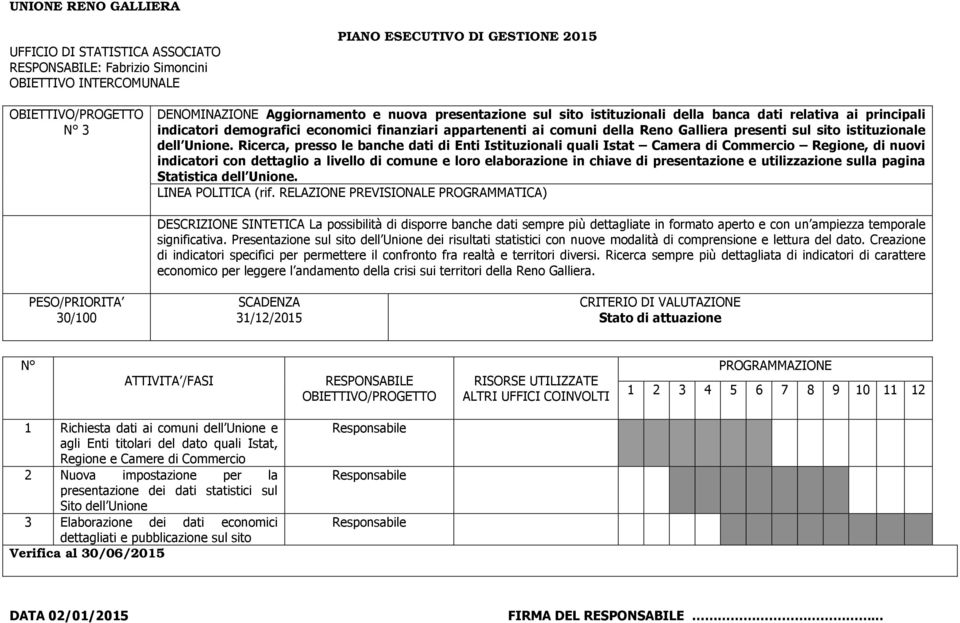 Ricerca, presso le banche dati di Enti Istituzionali quali Istat Camera di Commercio Regione, di nuovi indicatori con dettaglio a livello di comune e loro elaborazione in chiave di presentazione e