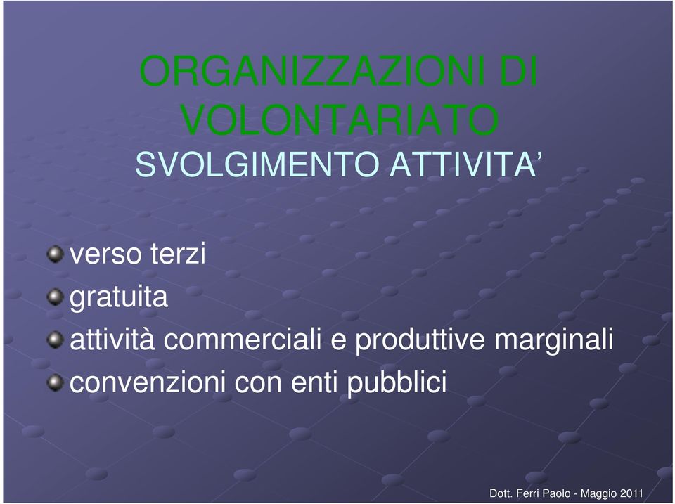 gratuita attività commerciali e