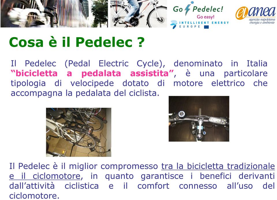 particolare tipologia di velocipede dotato di motore elettrico che accompagna la pedalata del ciclista.