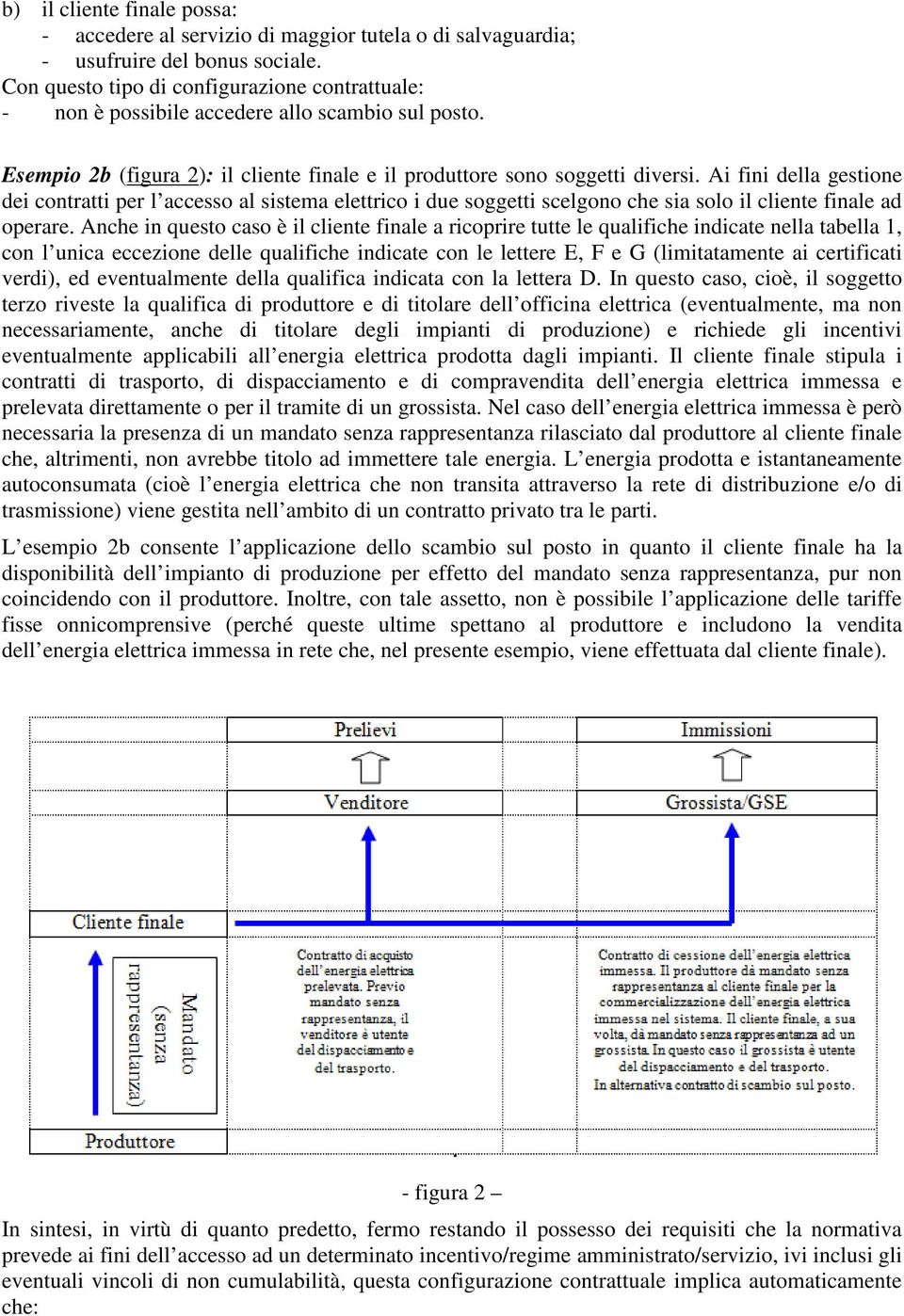 Ai fini della gestione dei contratti per l accesso al sistema elettrico i due soggetti scelgono che sia solo il cliente finale ad operare.