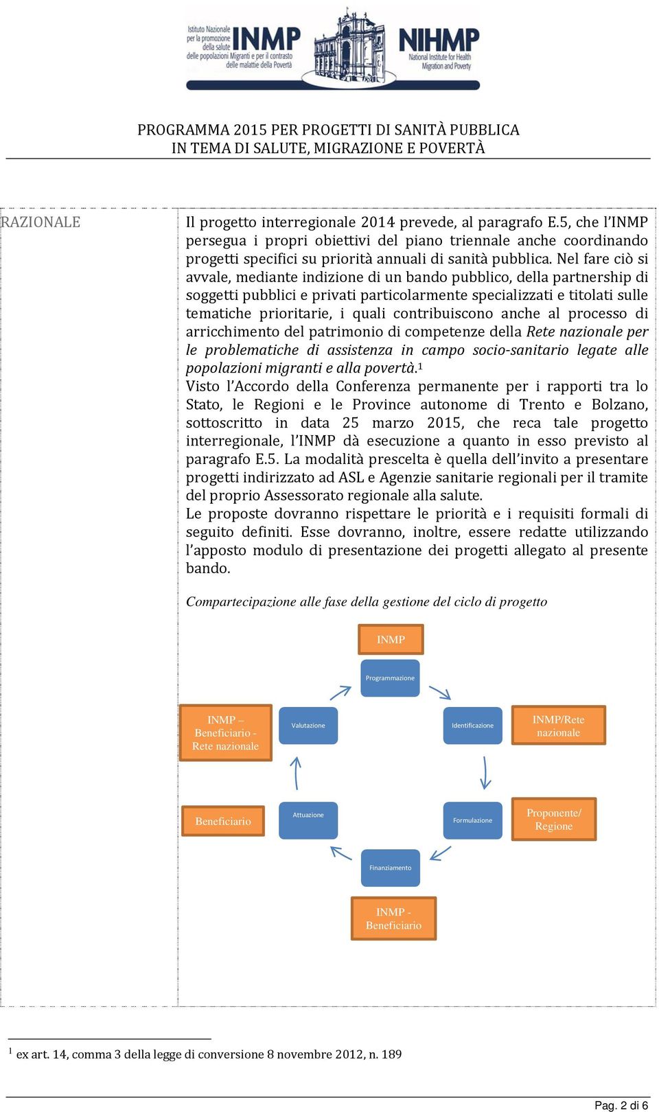 Nel fare ciò si avvale, mediante indizione di un bando pubblico, della partnership di soggetti pubblici e privati particolarmente specializzati e titolati sulle tematiche prioritarie, i quali