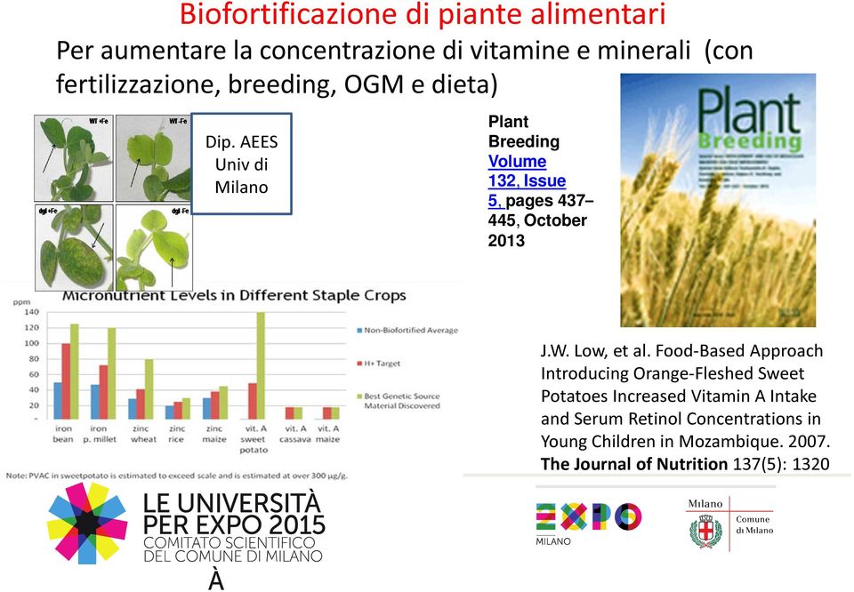 AEES Univ di Milano Plant Breeding Volume 132, Issue 5, pages 437 445, October 2013 J.W. Low, et al.