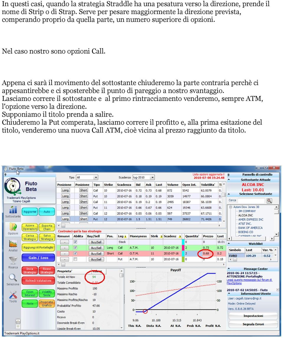 Appena ci sarà il movimento del sottostante chiuderemo la parte contraria perchè ci appesantirebbe e ci sposterebbe il punto di pareggio a nostro svantaggio.