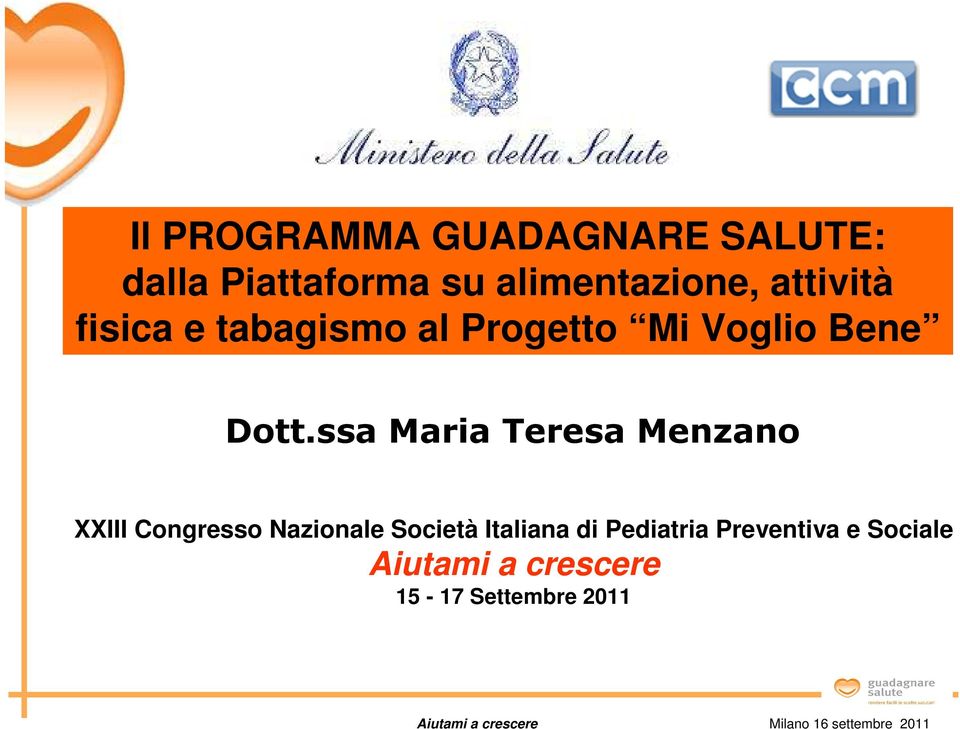 ssa Maria Teresa Menzano XXIII Congresso Nazionale Società Italiana