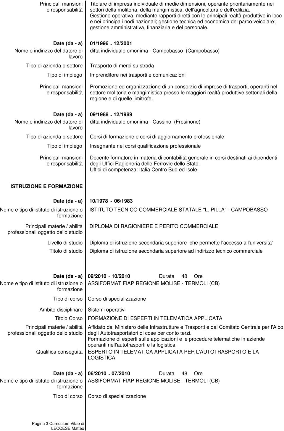 finanziaria e del personale.