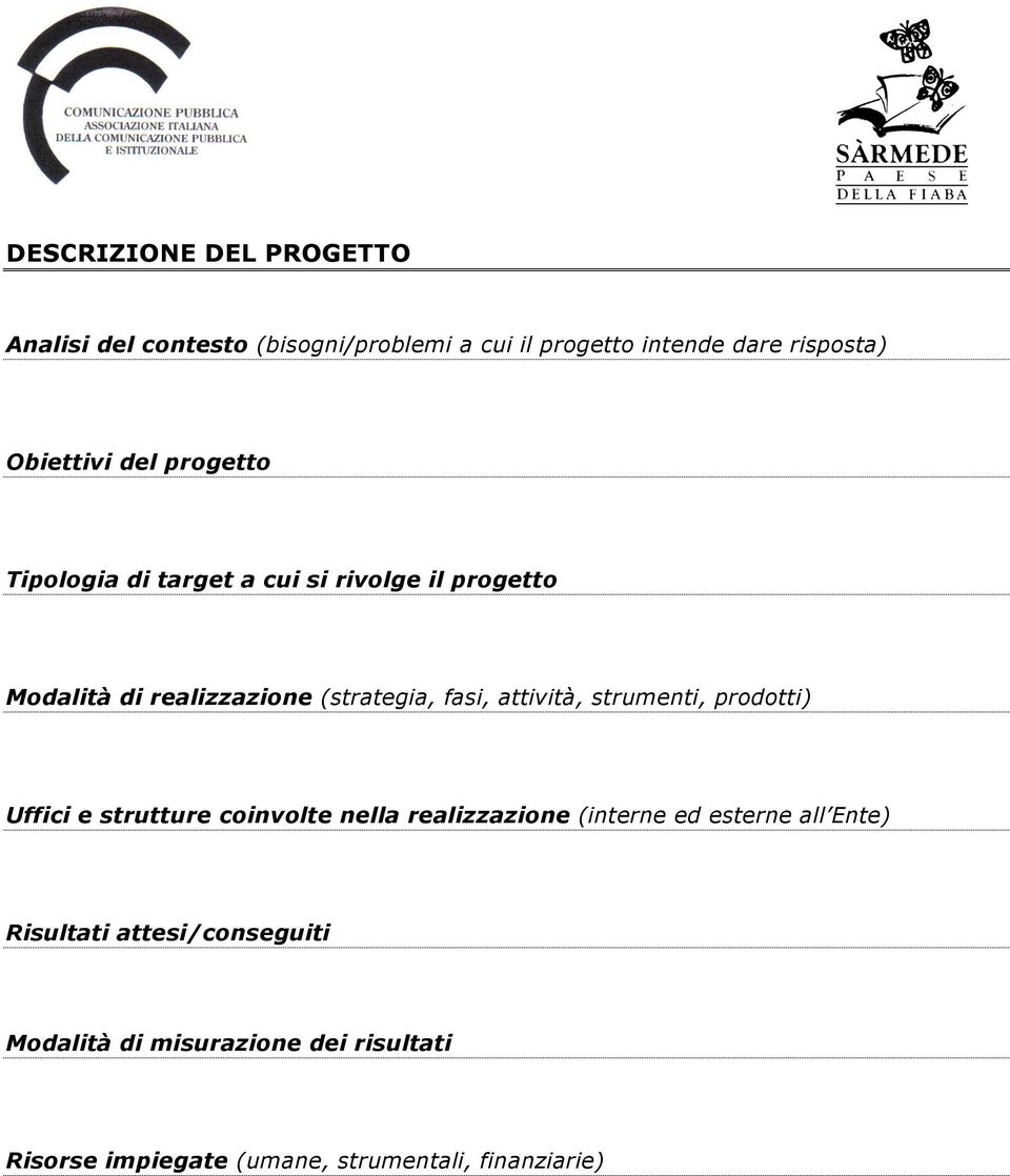 fasi, attività, strumenti, prodotti) Uffici e strutture coinvolte nella realizzazione (interne ed esterne all