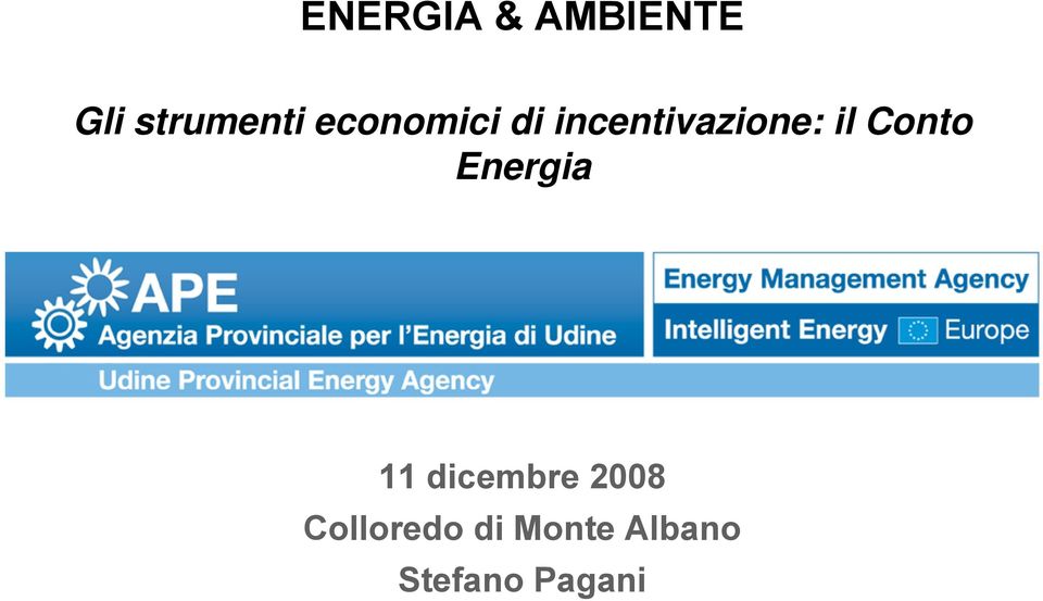 Conto Energia 11 dicembre 2008
