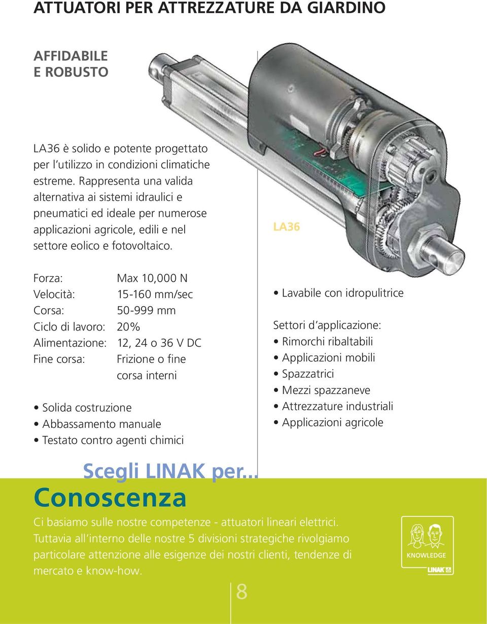 Rappresenta una valida alternativa ai sistemi idraulici e pneumatici ed ideale per numerose applicazioni