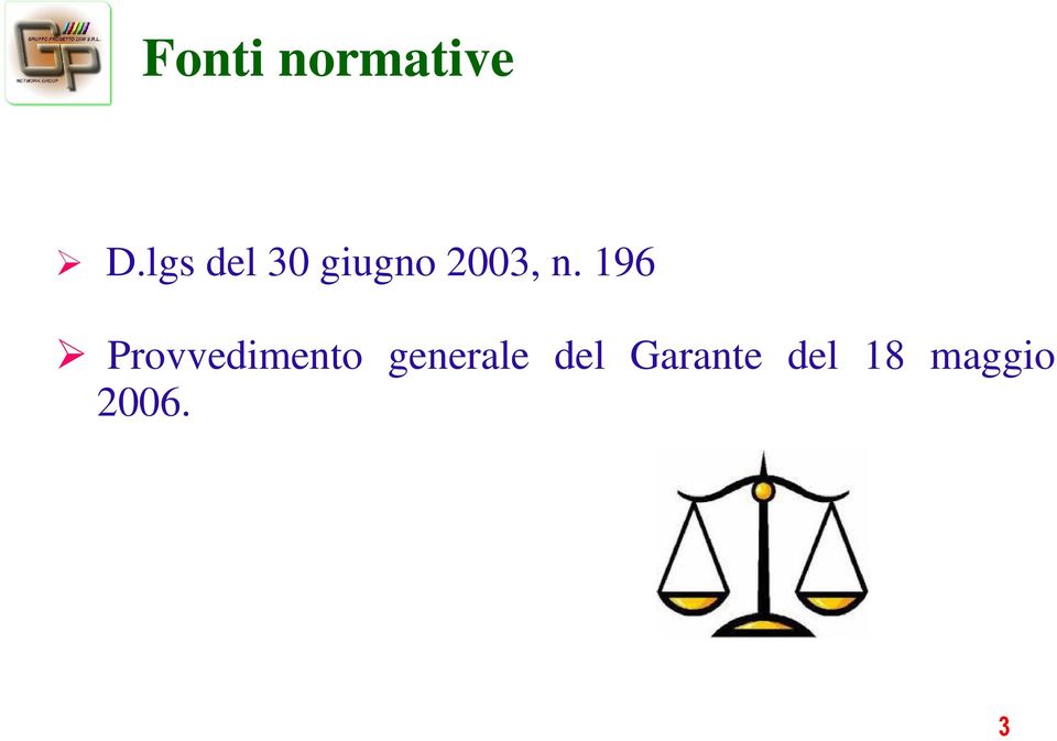 196 Provvedimento generale