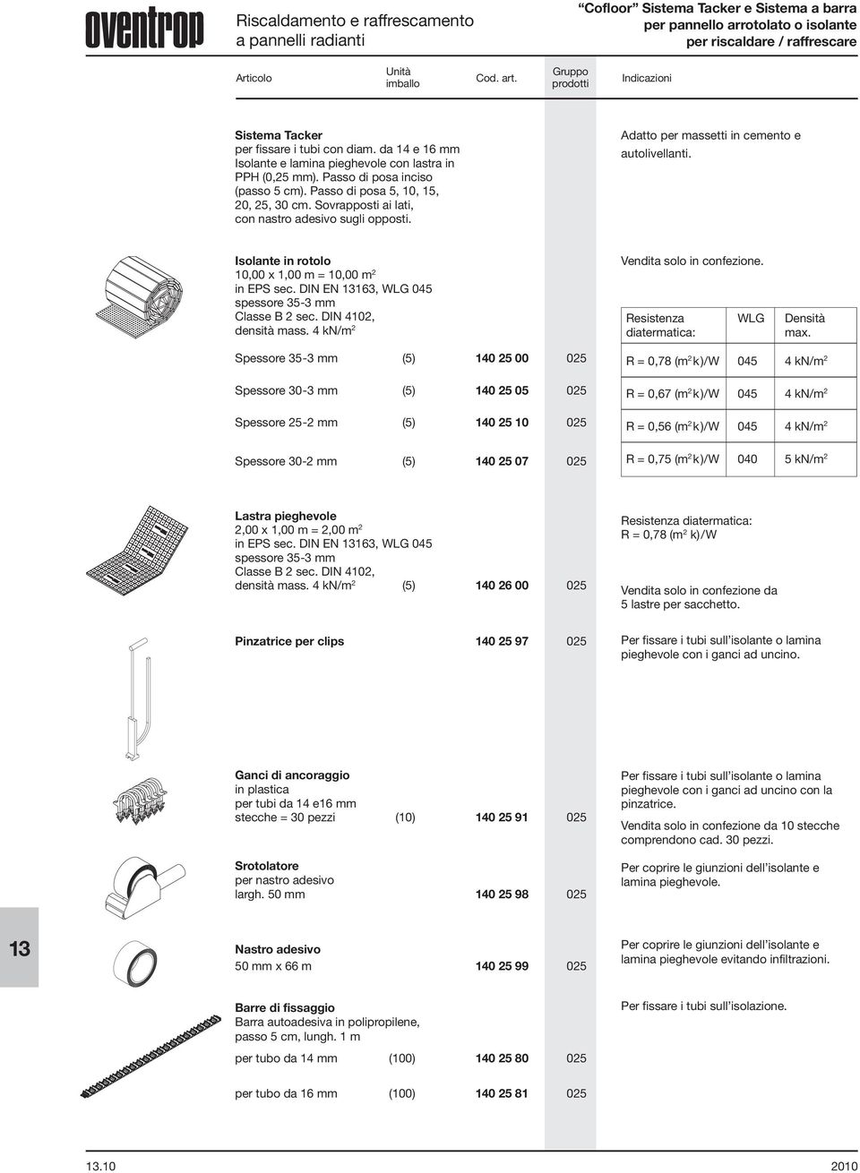 Sovrapposti ai lati, con nastro adesivo sugli opposti. Adatto per massetti in cemento e autolivellanti. Isolante in rotolo 10,00 x 1,00 m = 10,00 m 2 in EPS sec.