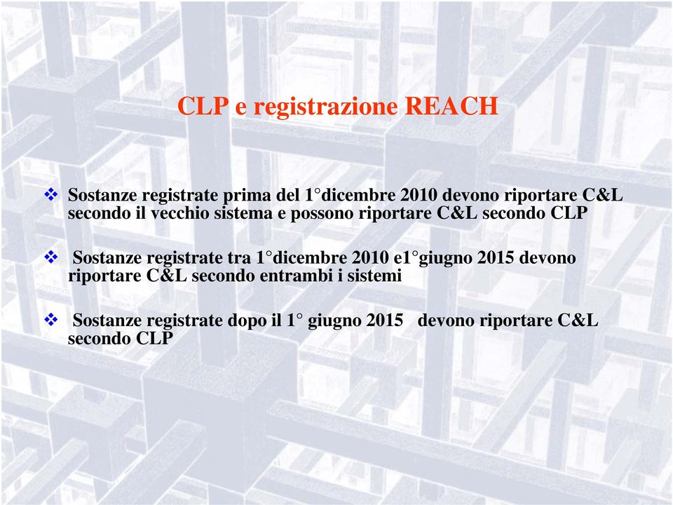 Sostanze registrate tra 1 dicembre 2010 e1 giugno 2015 devono riportare C&L secondo