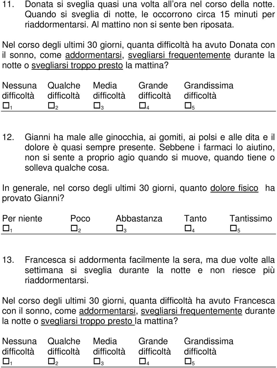 Gianni ha male alle ginocchia, ai gomiti, ai polsi e alle dita e il dolore è quasi sempre presente.