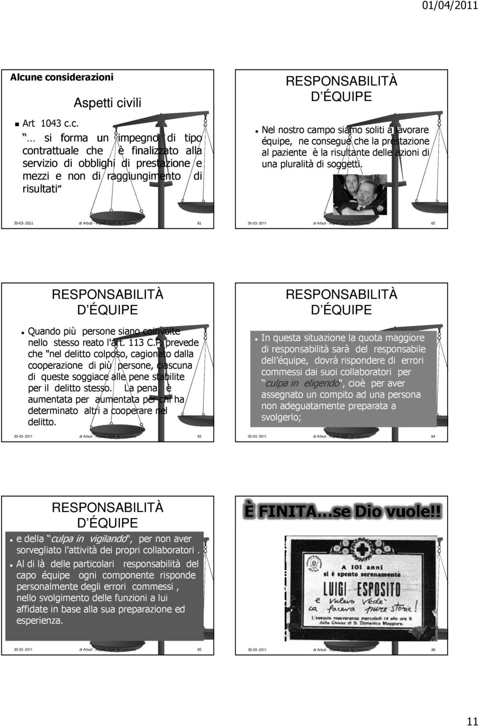 c. si forma un impegno di tipo contrattuale che è finalizzato alla servizio di obblighi di prestazione e mezzi e non di raggiungimento di risultati RESPONSABILITÀ D ÉQUIPE Nel nostro campo siamo