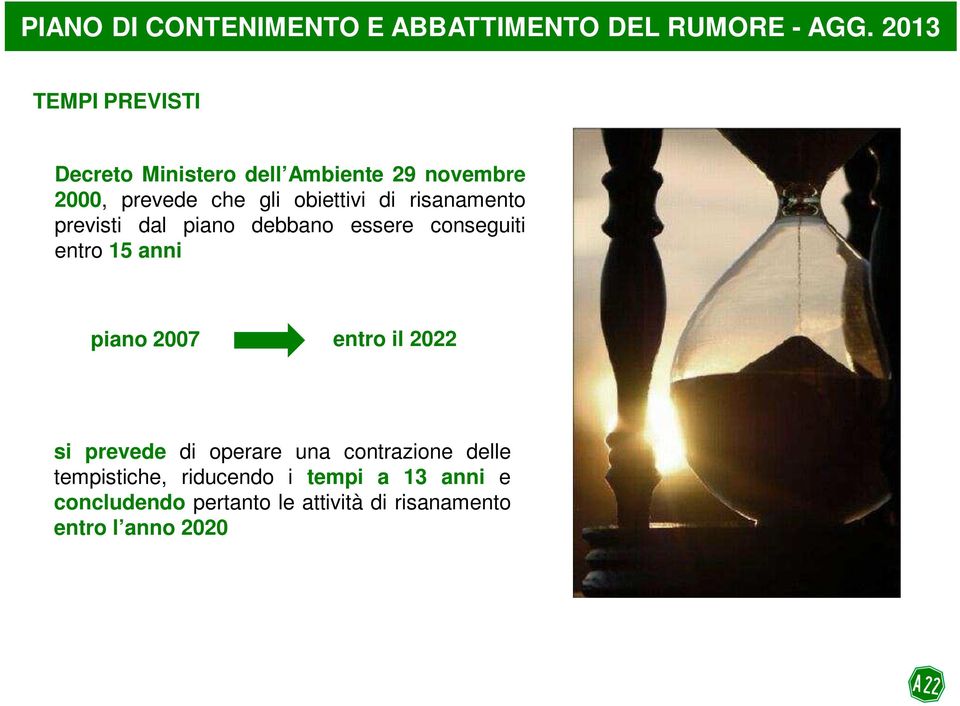 risanamento previsti dal piano debbano essere conseguiti entro 15 anni piano 2007 entro il 2022 si