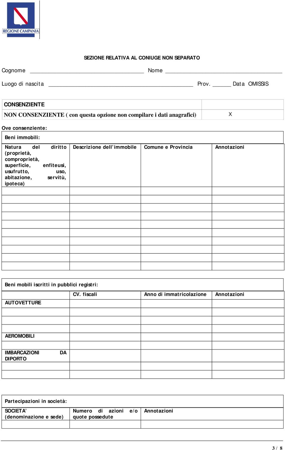 diritto (proprietà, comproprietà, superficie, enfiteusi, usufrutto, uso, abitazione, servitù, ipoteca) Descrizione dell immobile Comune e