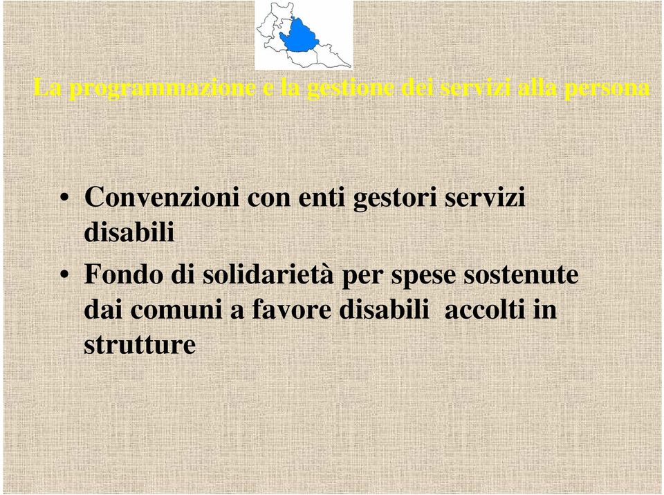 disabili Fondo di solidarietà per spese