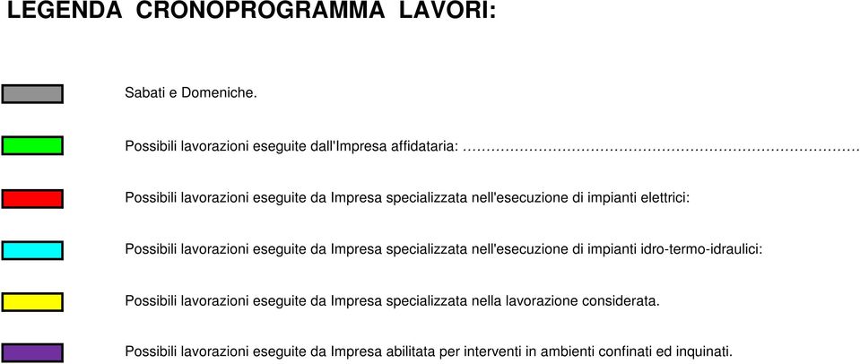 nell'esecuzione di impianti elettrici: Possibili lavorazioni eseguite da Impresa specializzata nell'esecuzione di impianti