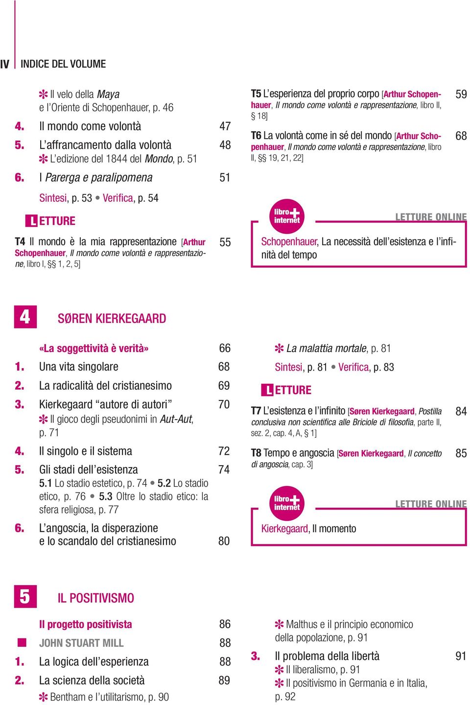 54 T4 Il mondo è la mia rappresentazione [Arthur Schopenhauer, Il mondo come volontà e rappresentazione, libro I, 1, 2, 5] 55 T5 L esperienza del proprio corpo [Arthur Schopenhauer, Il mondo come