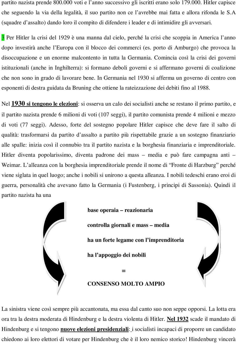 3 Per Hitler la crisi del 1929 è una manna dal cielo, perché la crisi che scoppia in America l anno dopo investirà anche l Europa con il blocco dei commerci (es.