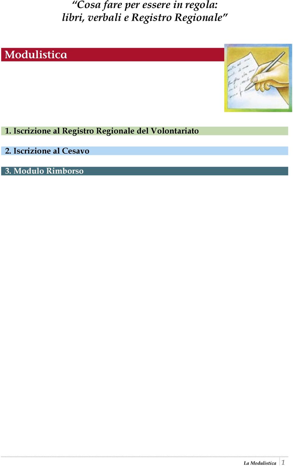 Iscrizione al Registro Regionale del