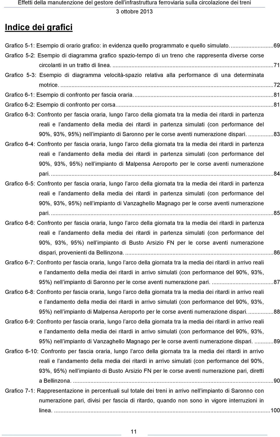 ... 71 Grafico 5-3: Esempio di diagramma velocità-spazio relativa alla performance di una determinata motrice.... 72 Grafico 6-1: Esempio di confronto per fascia oraria.