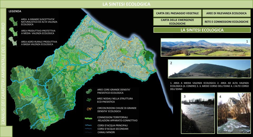 SINTESI ECOLOGICA RETE E CONNESSIONI ECOLOGICHE 1. AREA A MEDIA VALENZA ECOLOGICA 2.