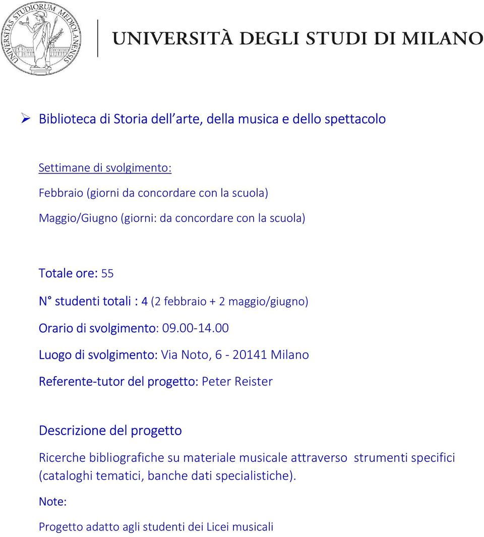 Ricerche bibliografiche su materiale musicale attraverso strumenti specifici