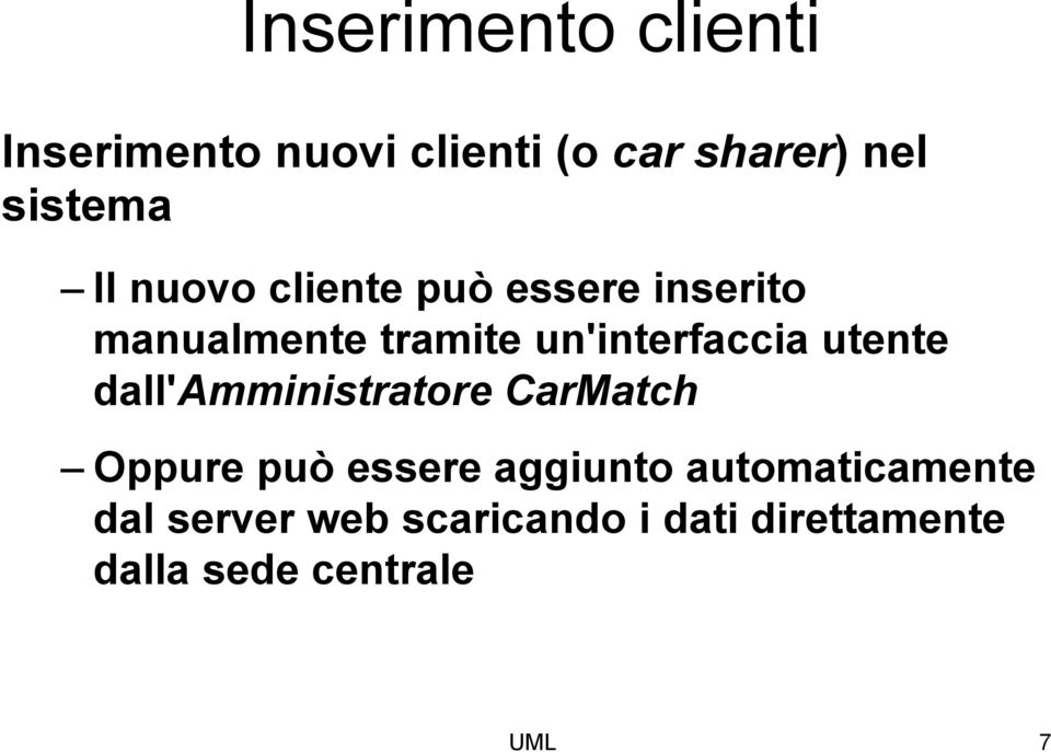 dall'amministratore CarMatch Oppure può essere aggiunto automaticamente