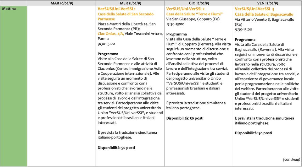 attività di Ciac onlus (Centro Immigrazione Asilo e Cooperazione internazionale).