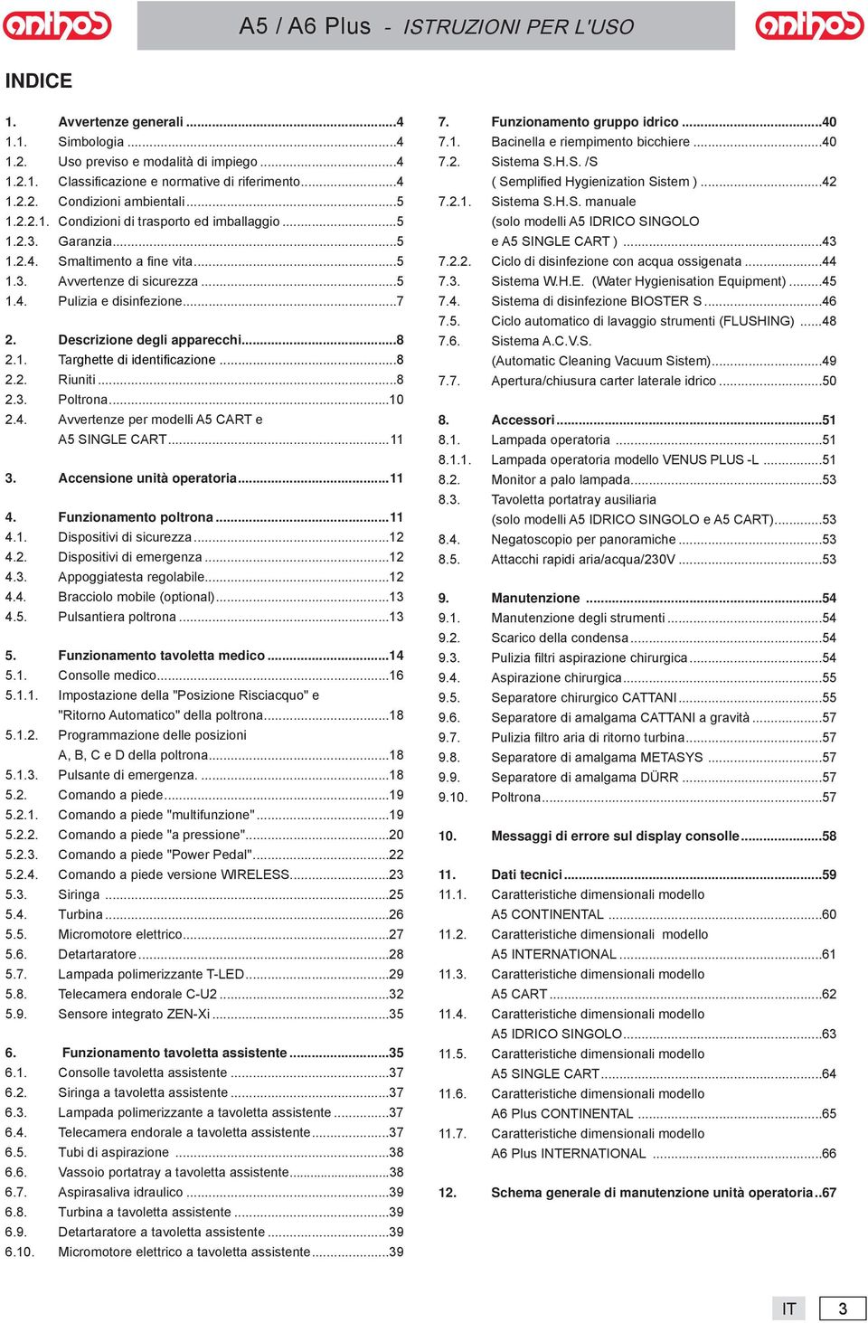 ..8 2.3. Poltron...10 2.4. Avvertenze per modelli A5 CART e A5 SINGLE CART...11 3. Accensione unità opertori...11 4. Funzionmento poltron...11 4.1. Dispositivi di sicurezz...12 4.2. Dispositivi di emergenz.