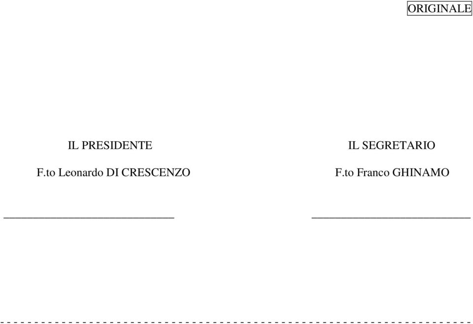 to Franco GHINAMO - - - - - - - - - - - - - - - - - - -