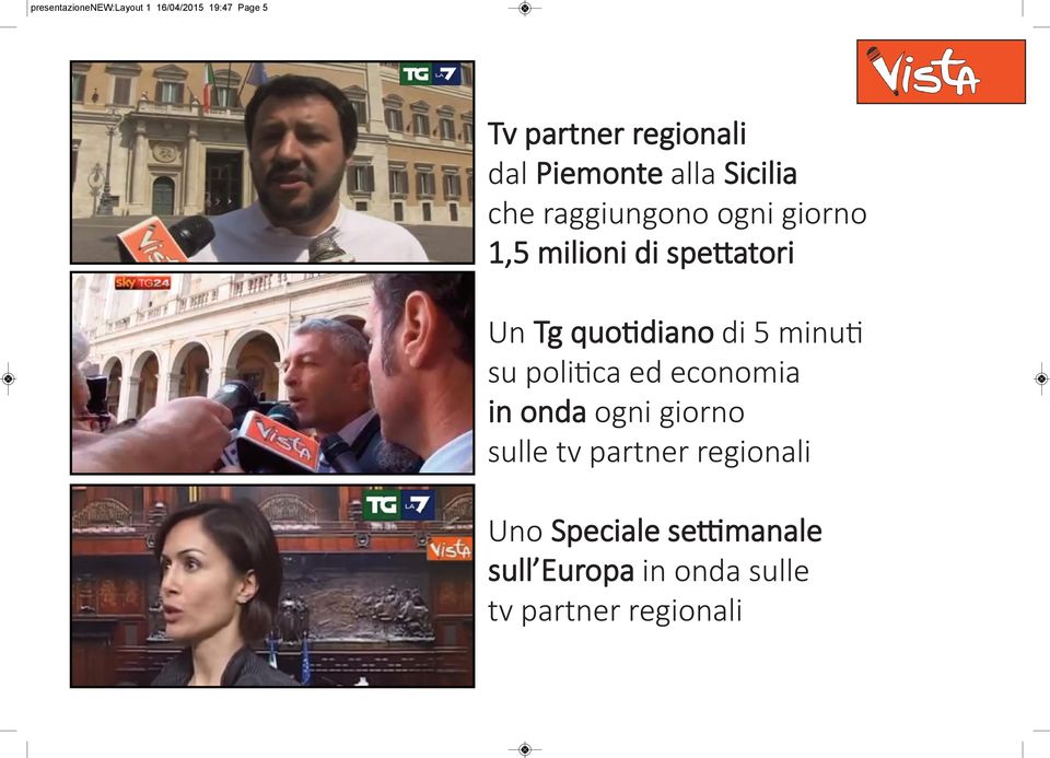 Tg quotidiano di 5 minuti su politica ed economia in onda ogni giorno sulle tv