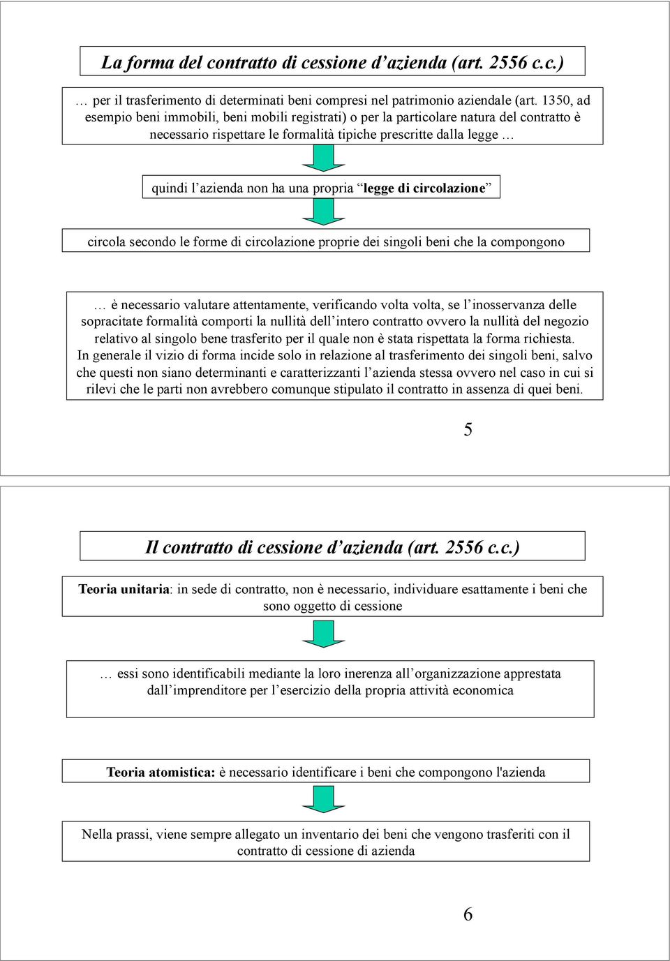 propria legge di circolazione circola secondo le forme di circolazione proprie dei singoli beni che la compongono è necessario valutare attentamente, verificando volta volta, se l inosservanza delle