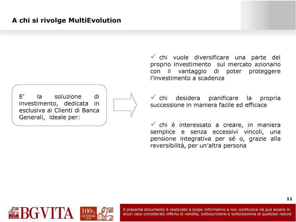 Banca Generali, ideale per: chi desidera pianificare la propria successione in maniera facile ed efficace chi è interessato a