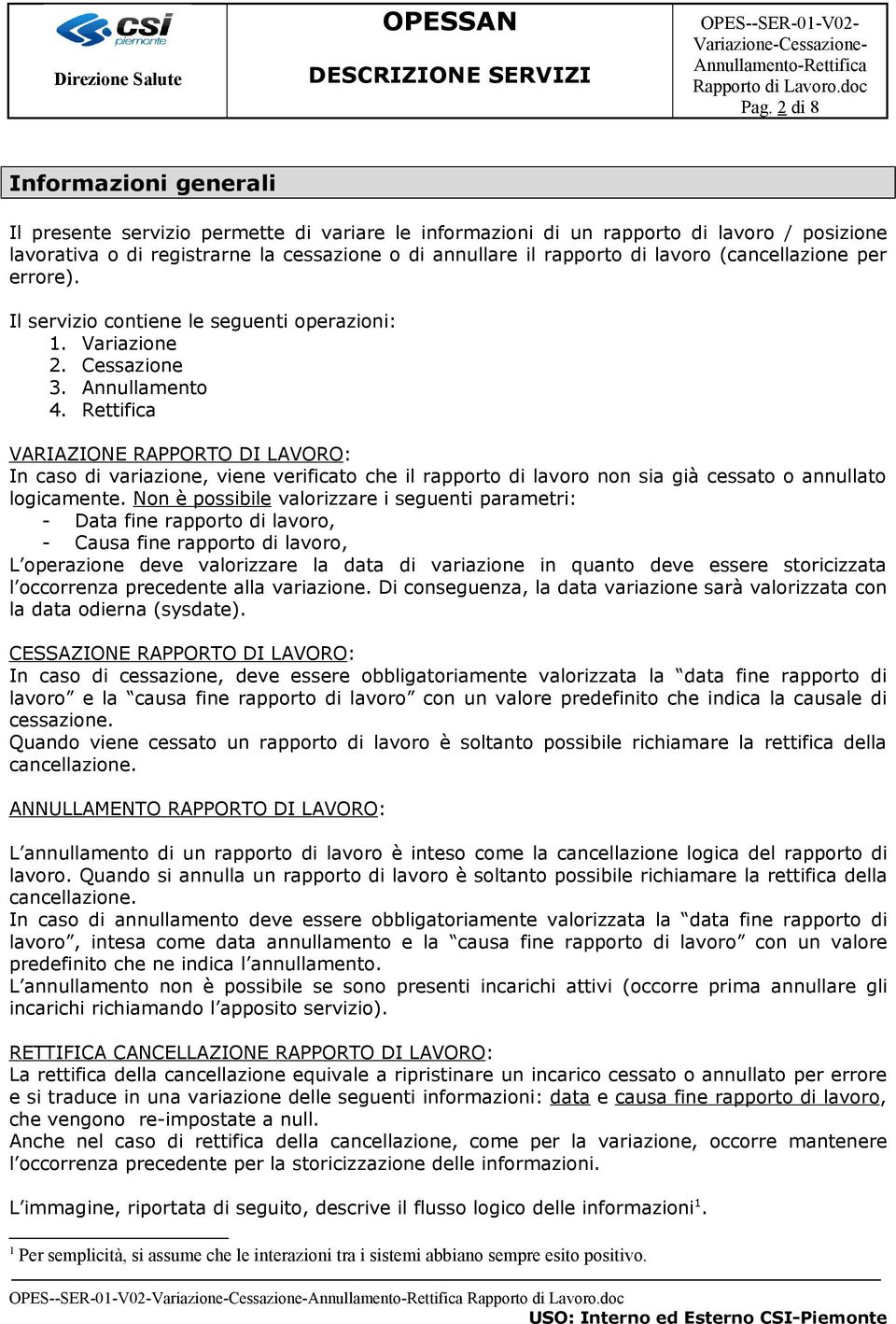 Rettifica VARIAZIONE RAPPORTO DI LAVORO: In caso di variazione, viene verificato che il rapporto di lavoro non sia già cessato o annullato logicamente.