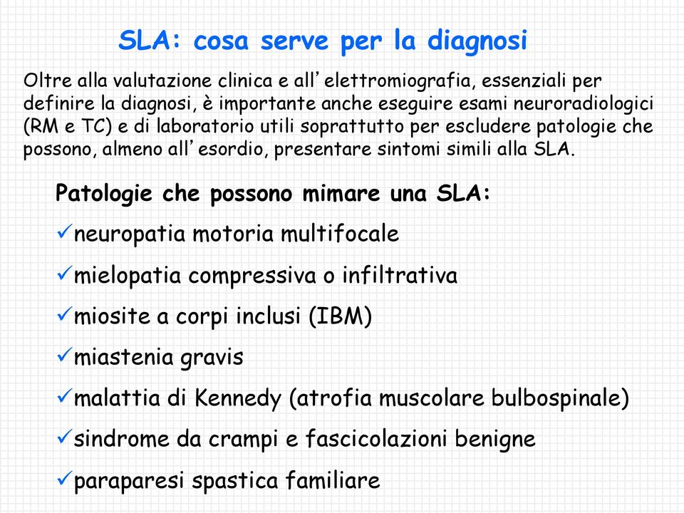 sintomi simili alla SLA.
