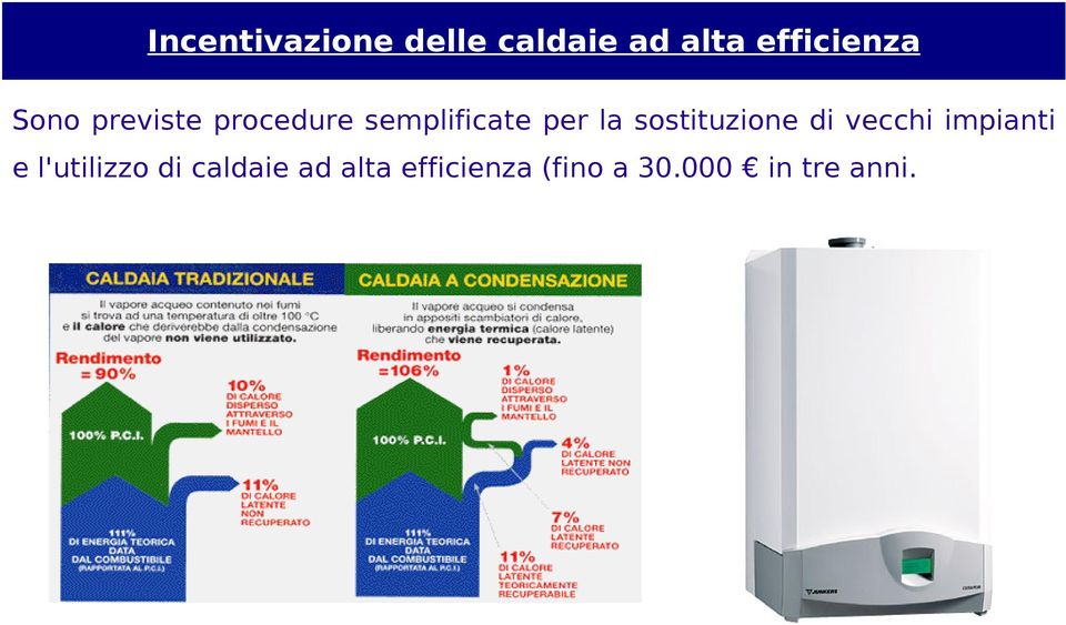 sostituzione di vecchi impianti e l'utilizzo di