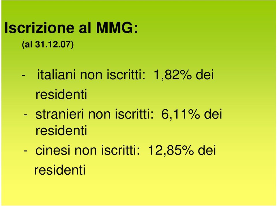 residenti - stranieri non iscritti: 6,11%